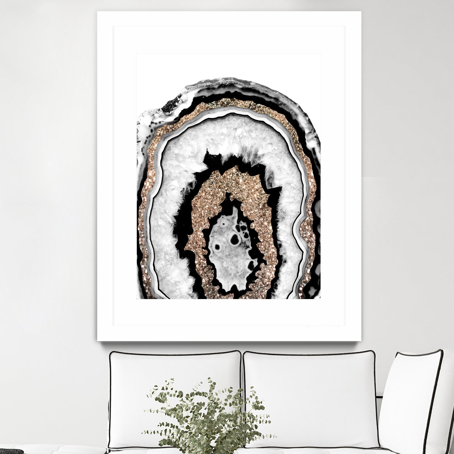 Gray Black White Agate with Gold Glitter #1a #gem #decor by Anita & Bella Jantz on GIANT ART - gray photo illustration