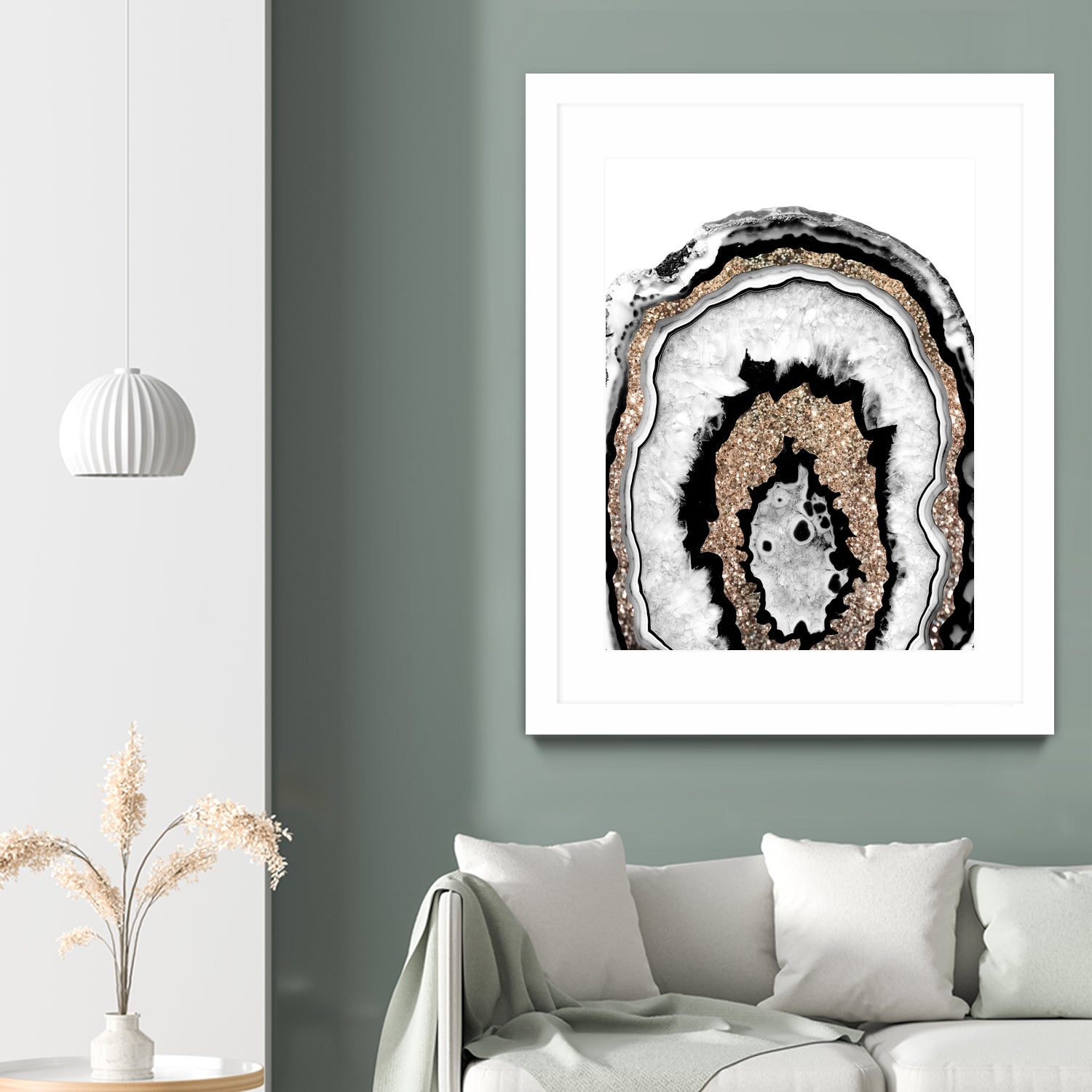 Gray Black White Agate with Gold Glitter #1a #gem #decor by Anita & Bella Jantz on GIANT ART - gray photo illustration