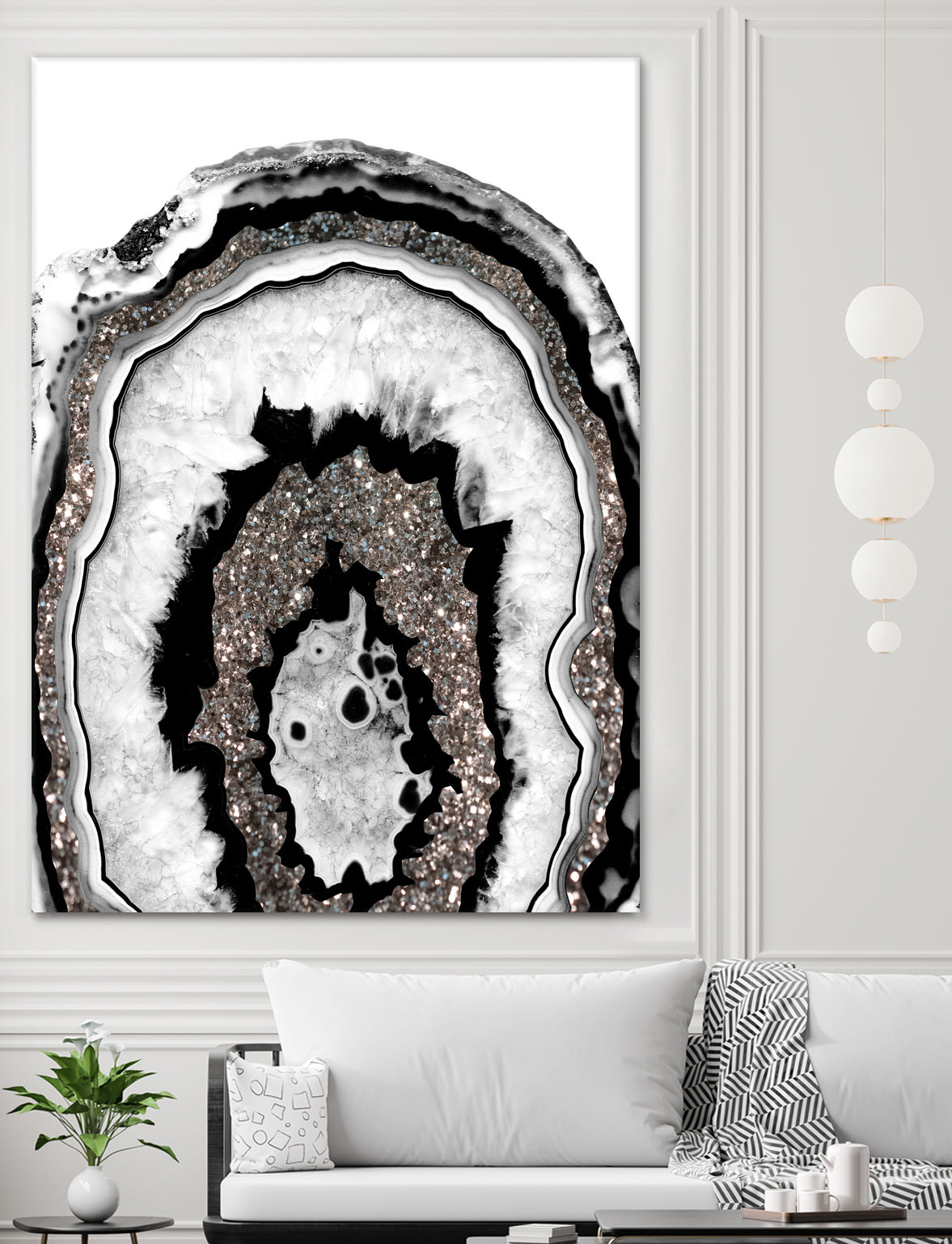 Gray Black White Agate with Silver Glitter #1a #gem #decor by Anita & Bella Jantz on GIANT ART - gray photo illustration