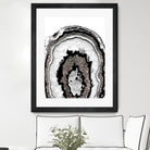 Gray Black White Agate with Silver Glitter #1a #gem #decor by Anita & Bella Jantz on GIANT ART - gray photo illustration