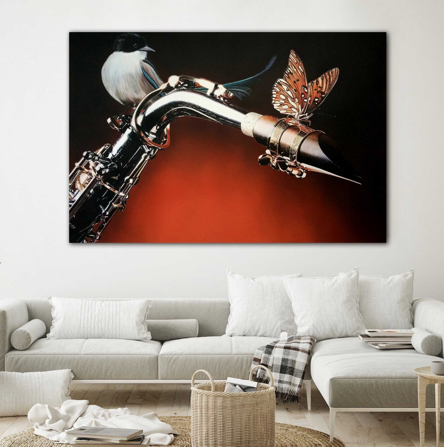 Flying Sax by João Bello on GIANT ART - red mixed media