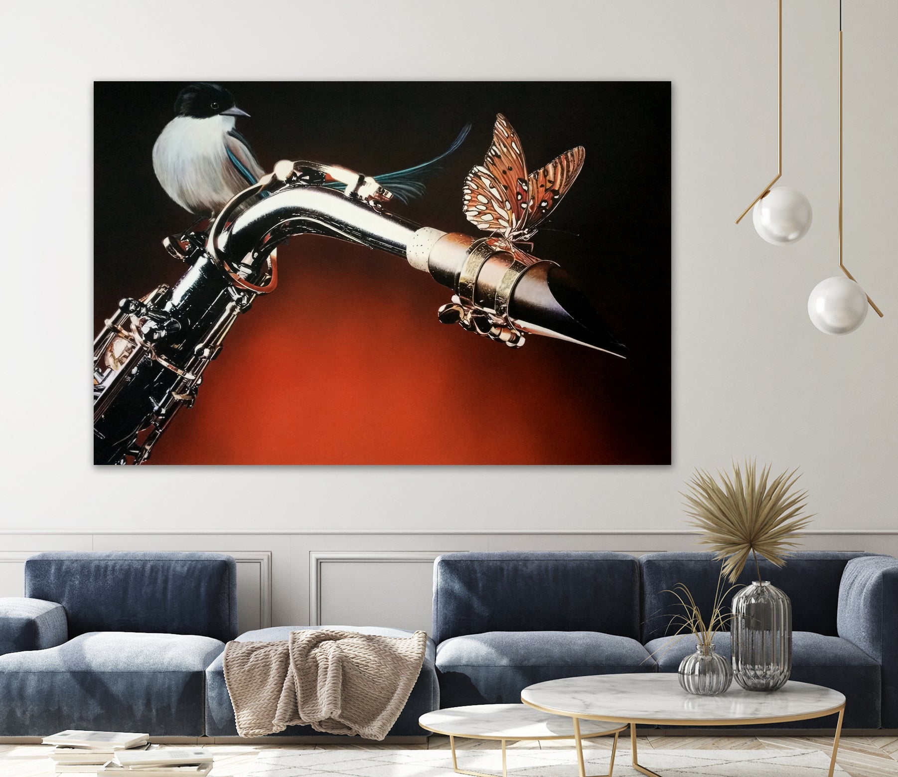 Flying Sax by João Bello on GIANT ART - red mixed media