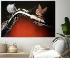 Flying Sax by João Bello on GIANT ART - red mixed media