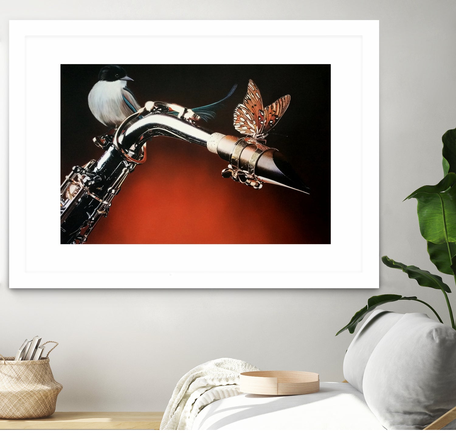 Flying Sax by João Bello on GIANT ART - red mixed media