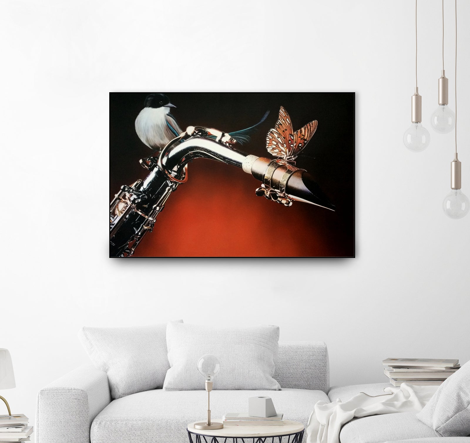 Flying Sax by João Bello on GIANT ART - red mixed media