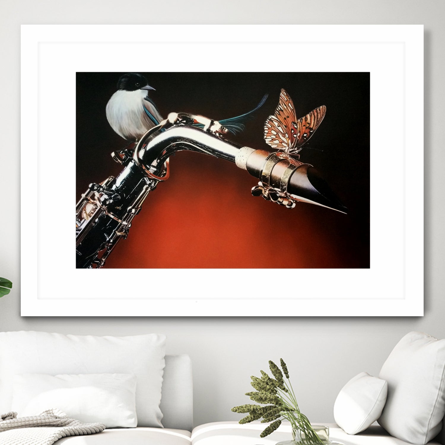 Flying Sax by João Bello on GIANT ART - red mixed media