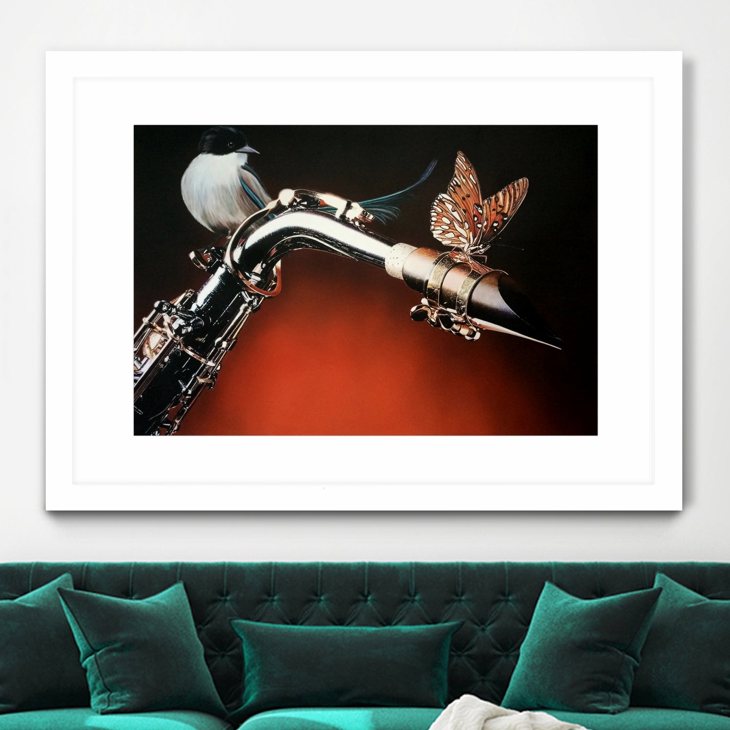 Flying Sax by João Bello on GIANT ART - red mixed media