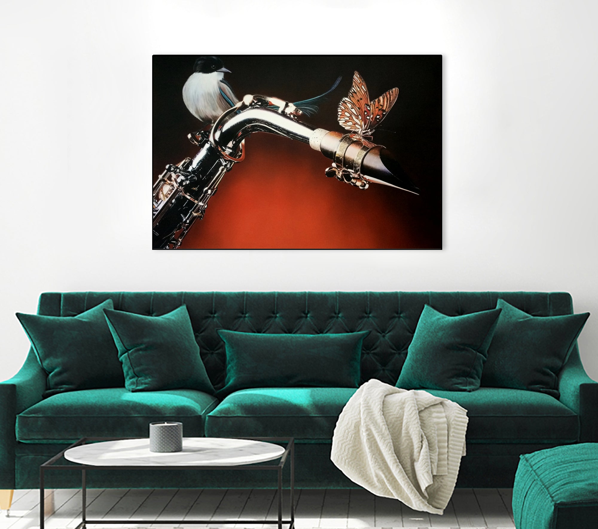 Flying Sax by João Bello on GIANT ART - red mixed media