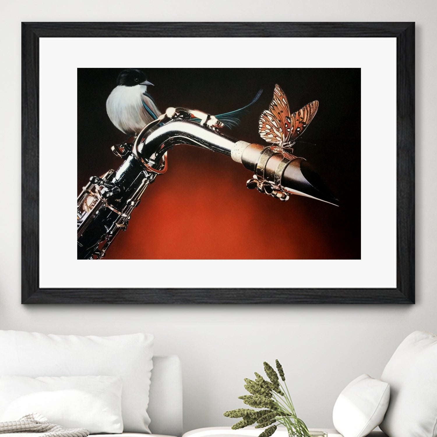 Flying Sax by João Bello on GIANT ART - red mixed media