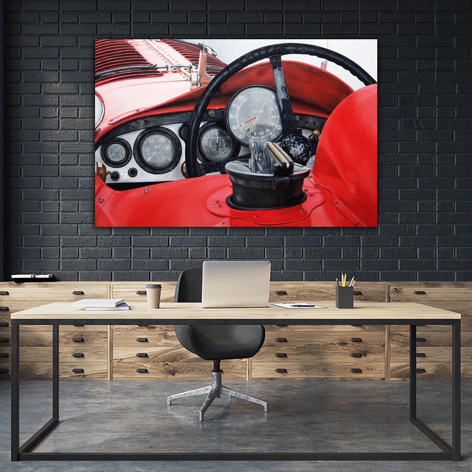 Old Racing Red Car by João Bello on GIANT ART - red mixed media