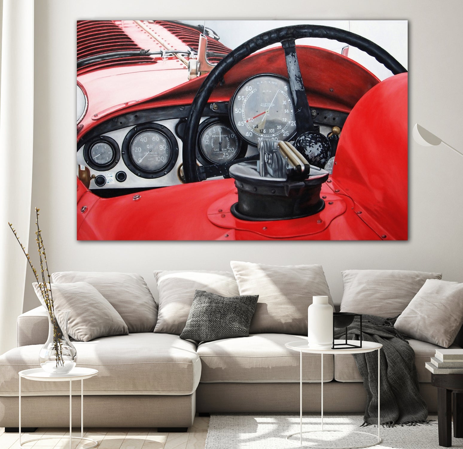 Old Racing Red Car by João Bello on GIANT ART - red mixed media