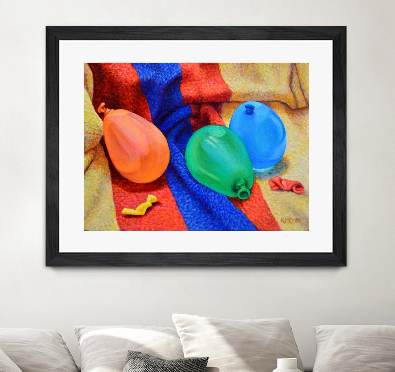 Water Balloons by Kenneth Cobb on GIANT ART - yellow mixed media