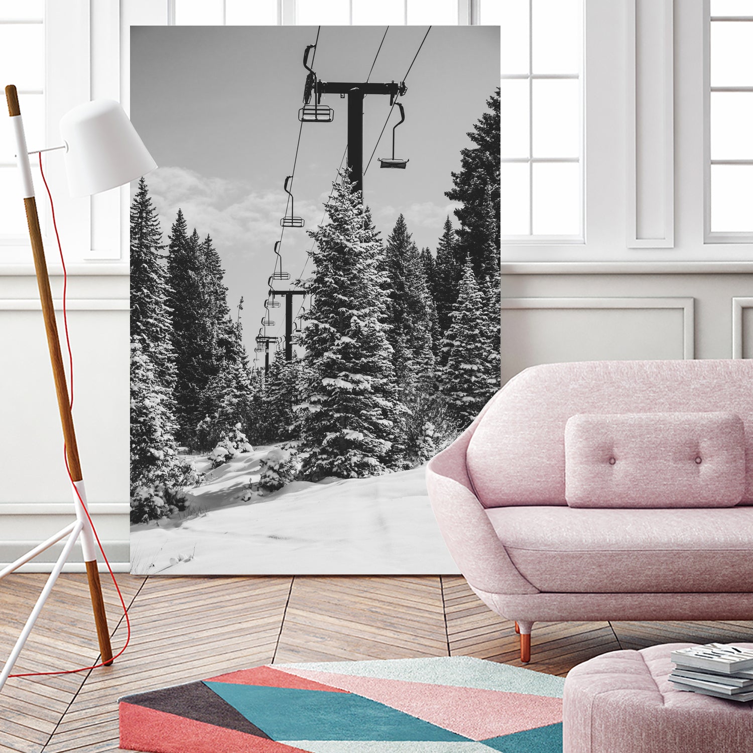 Chairlift to the Top by Alex Tonetti on GIANT ART - gray photo illustration