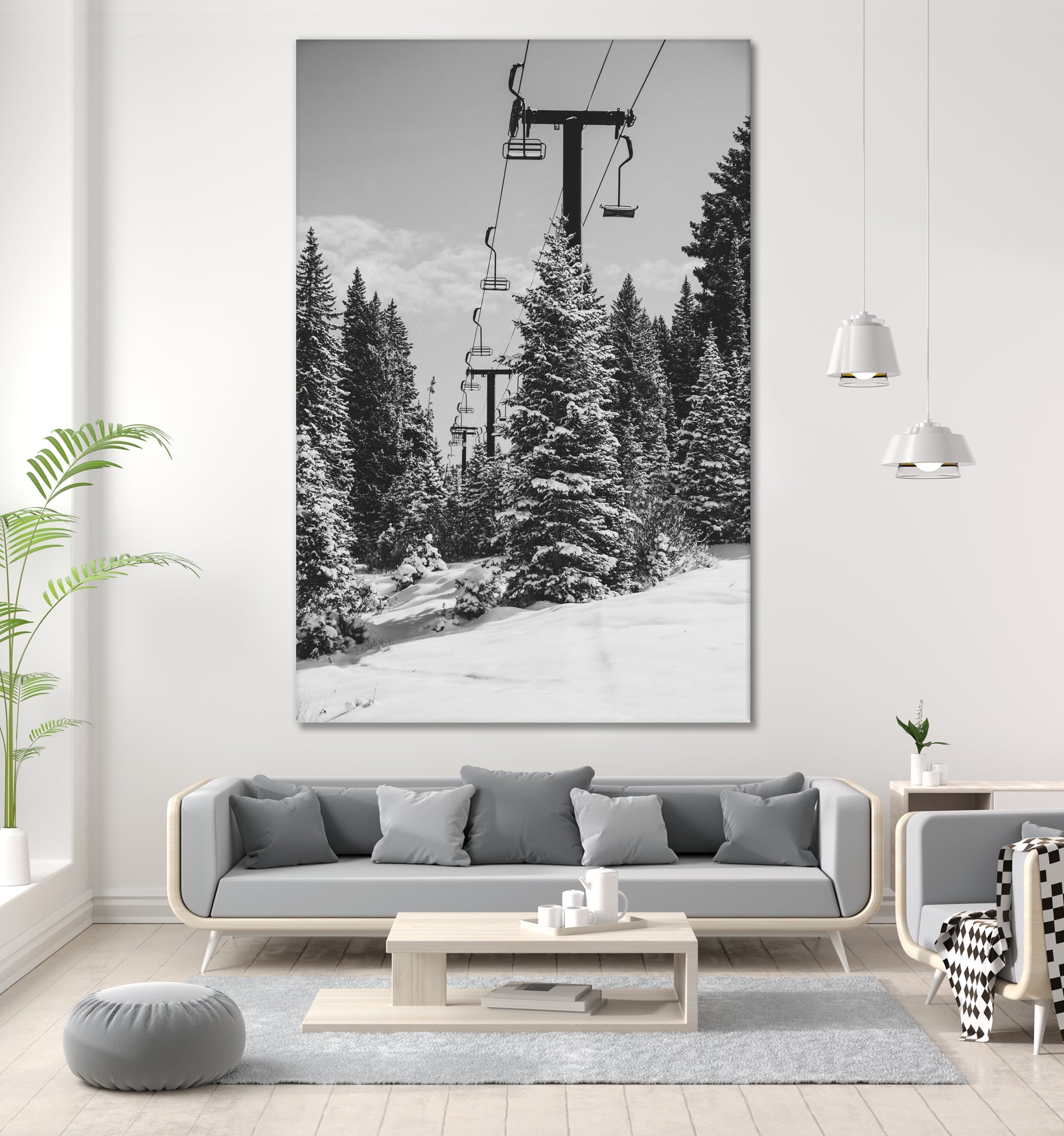 Chairlift to the Top by Alex Tonetti on GIANT ART - gray photo illustration