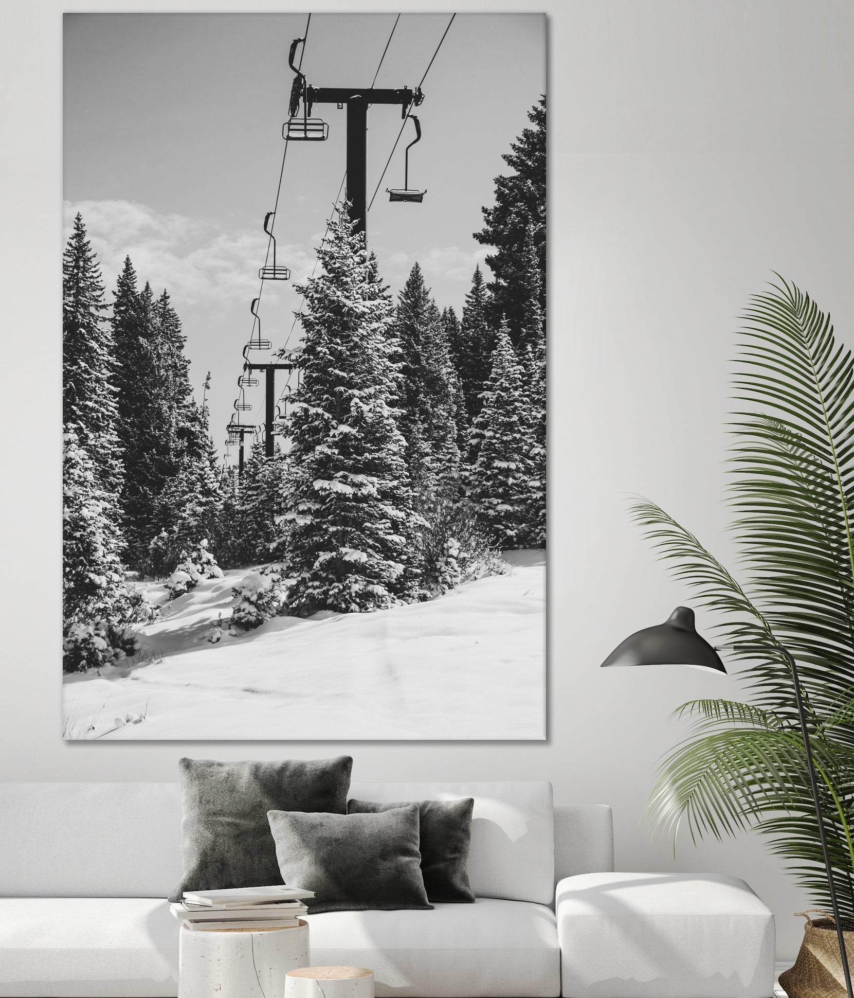 Chairlift to the Top by Alex Tonetti on GIANT ART - gray photo illustration