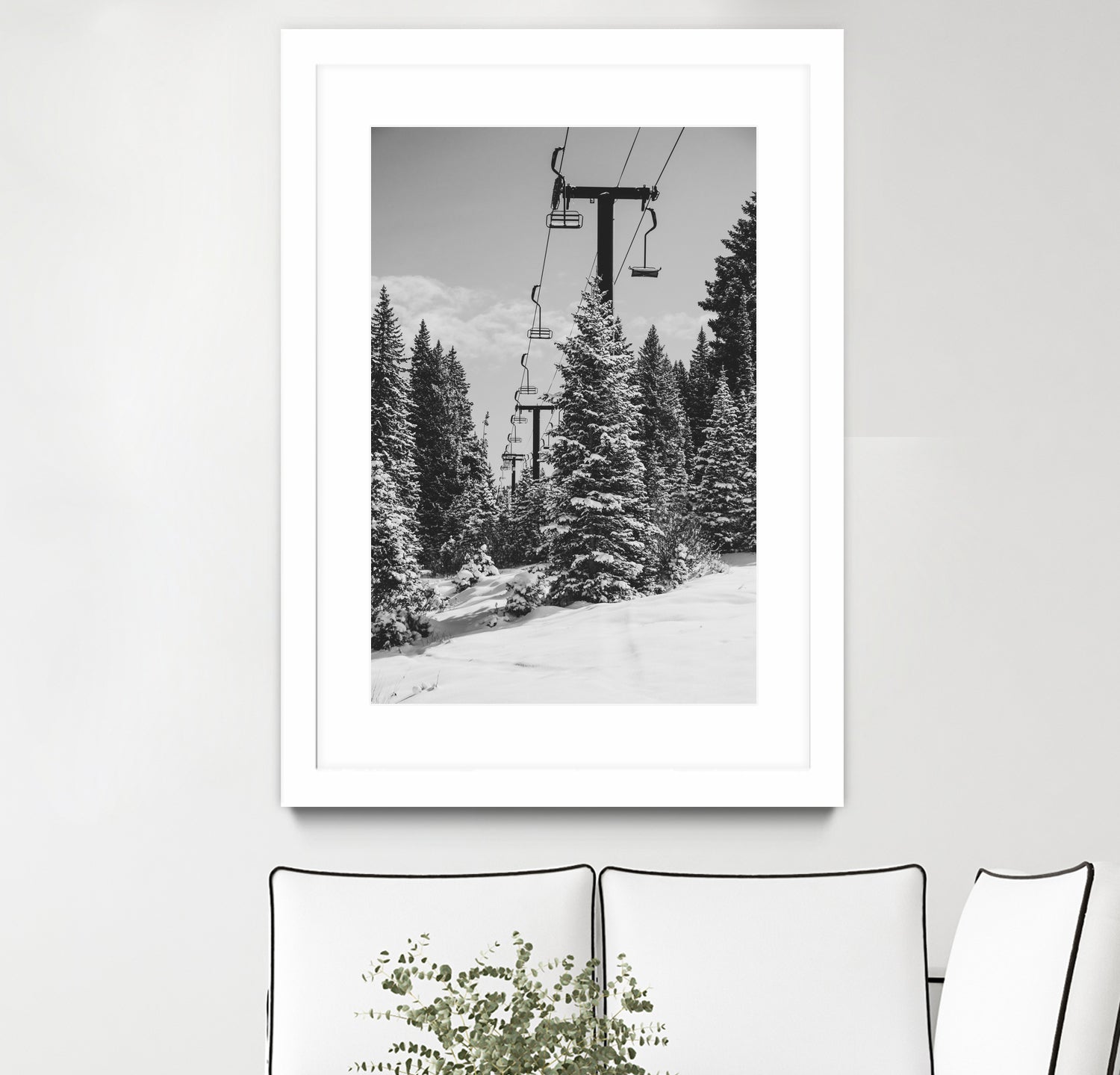 Chairlift to the Top by Alex Tonetti on GIANT ART - gray photo illustration