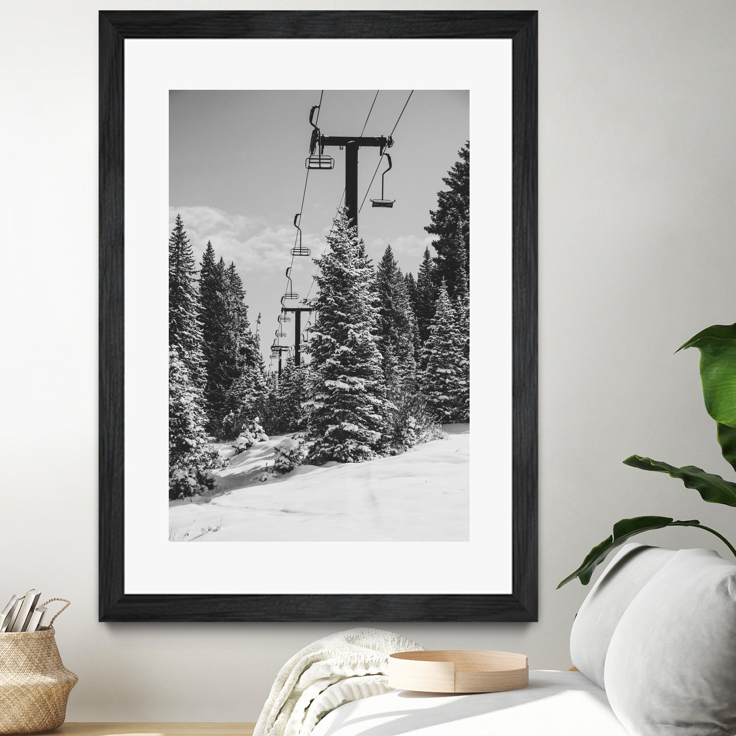 Chairlift to the Top by Alex Tonetti on GIANT ART - gray photo illustration