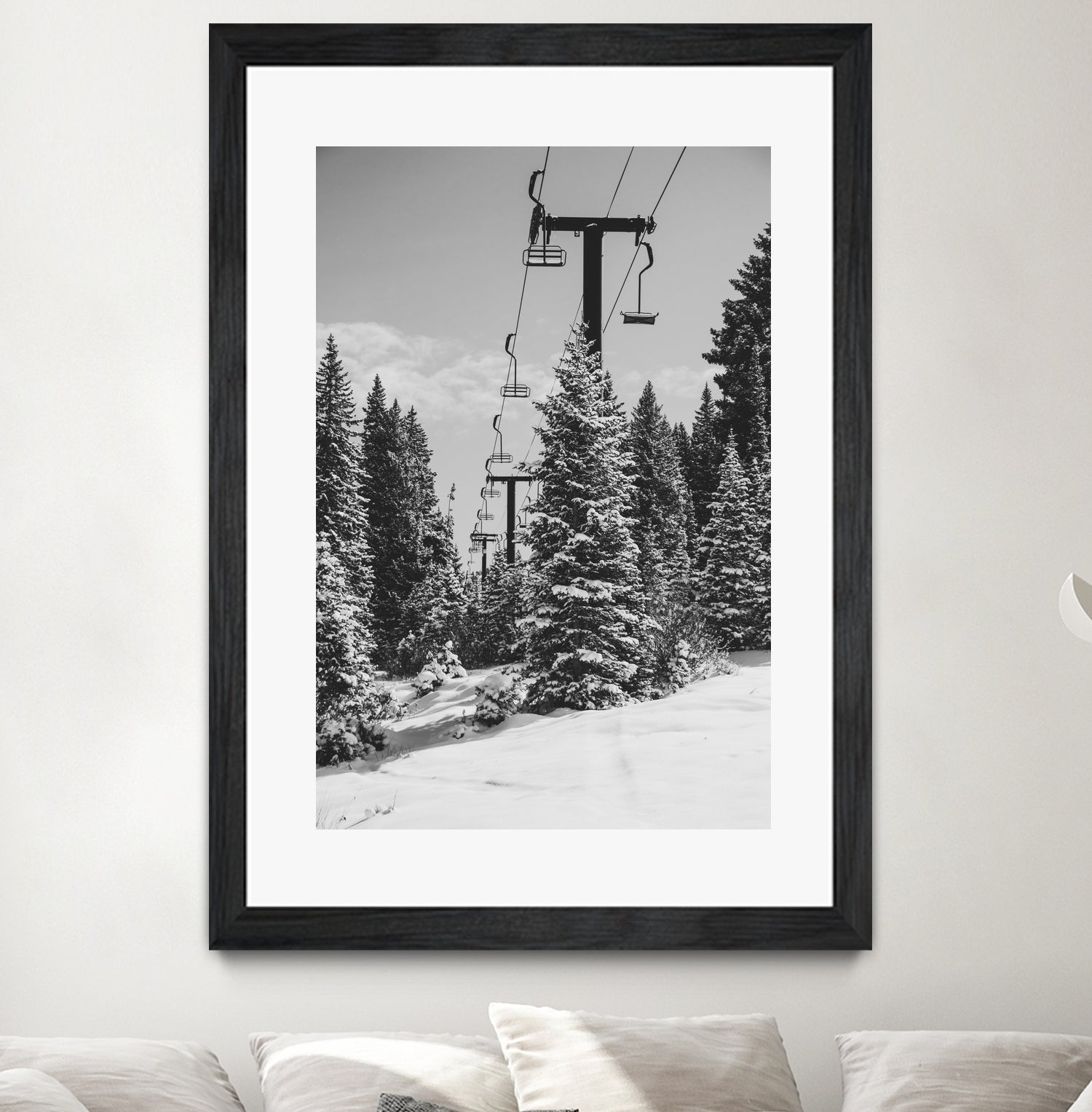 Chairlift to the Top by Alex Tonetti on GIANT ART - gray photo illustration