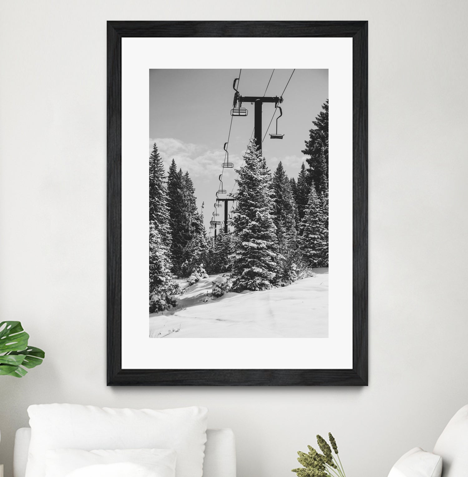 Chairlift to the Top by Alex Tonetti on GIANT ART - gray photo illustration