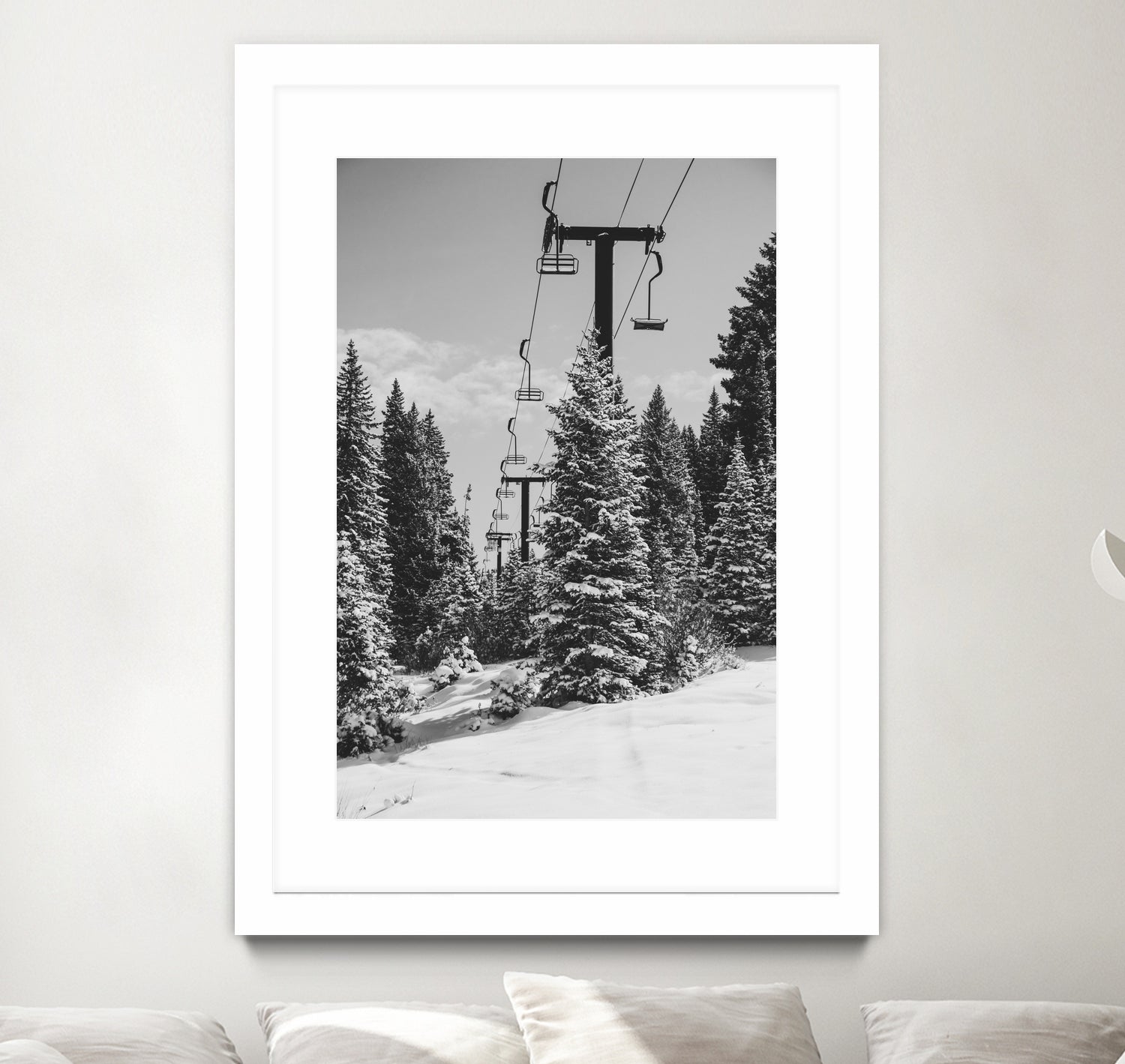 Chairlift to the Top by Alex Tonetti on GIANT ART - gray photo illustration