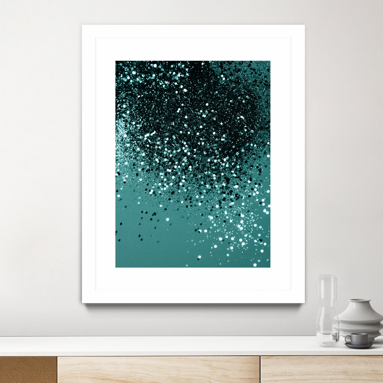 Teal Mermaid Ocean Glitter #3 #shiny #decor #art by Anita & Bella Jantz on GIANT ART - green photo illustration