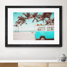 Retro Camper Van on the Beach by Rositsa Raicheva on GIANT ART - blue photo manipulation