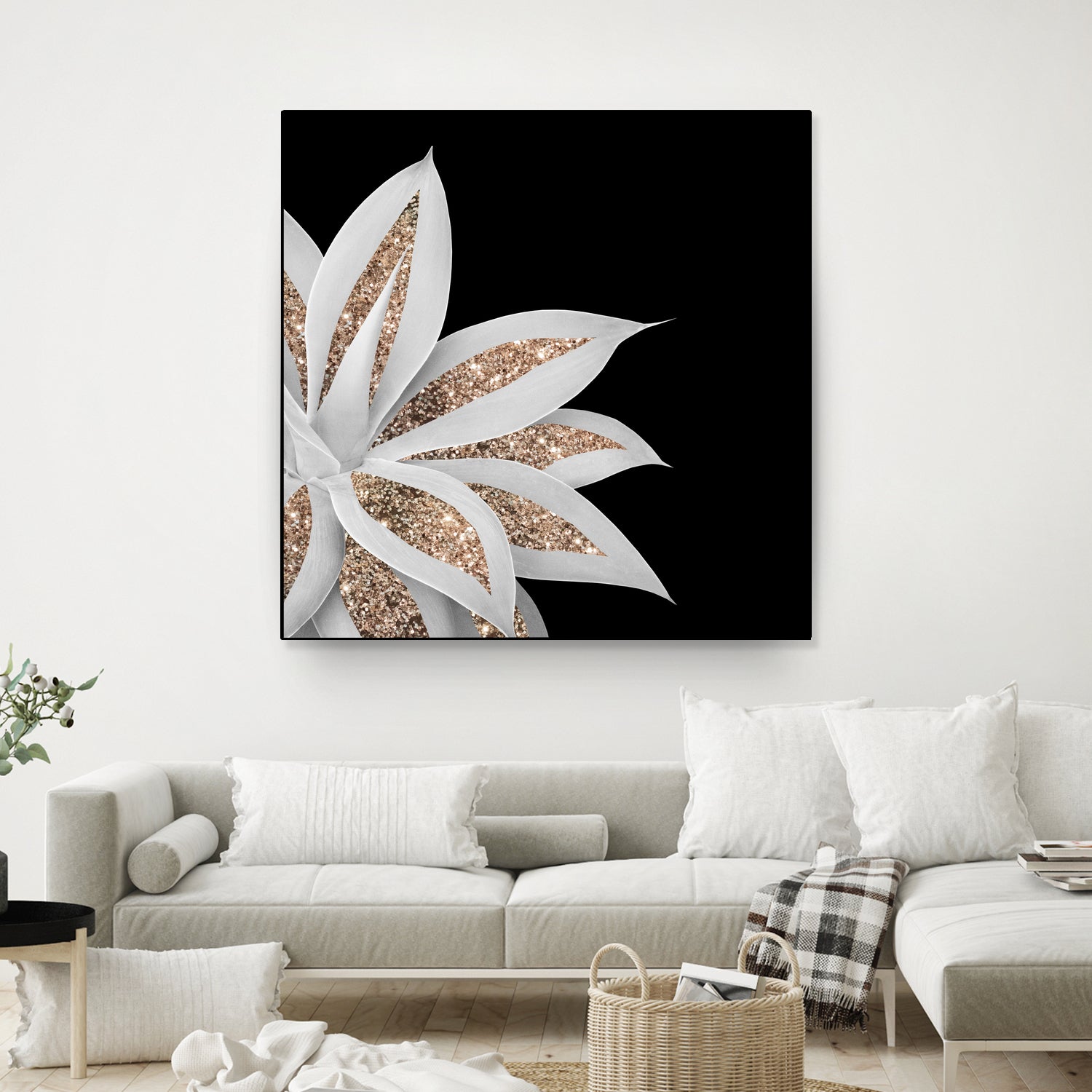 Agave Finesse Glitter Glam #6 #tropical #decor #art by Anita & Bella Jantz on GIANT ART - black photo illustration