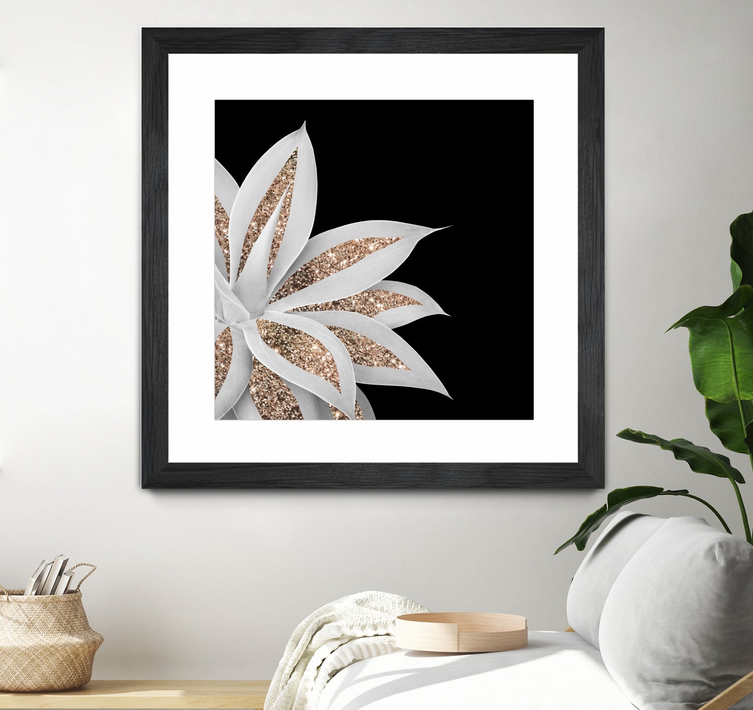 Agave Finesse Glitter Glam #6 #tropical #decor #art by Anita & Bella Jantz on GIANT ART - black photo illustration