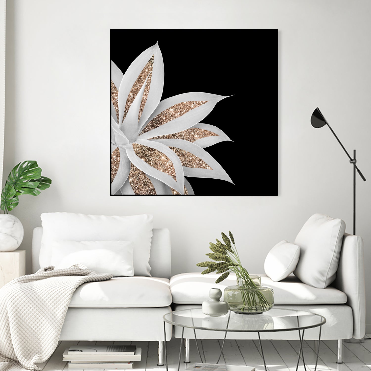 Agave Finesse Glitter Glam #6 #tropical #decor #art by Anita & Bella Jantz on GIANT ART - black photo illustration