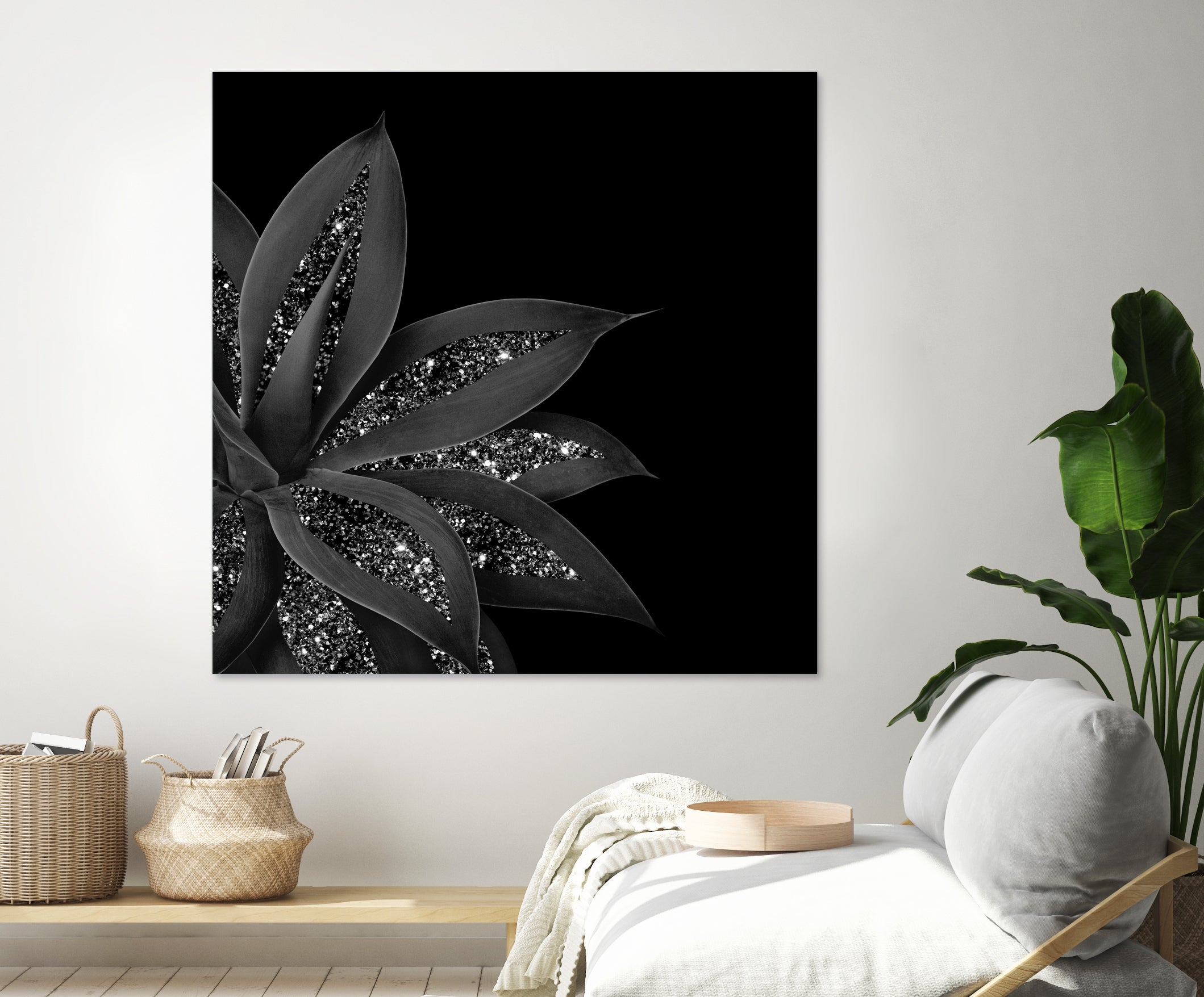 Agave Finesse Glitter Glam #7 #tropical #decor #art by Anita & Bella Jantz on GIANT ART - black photo illustration