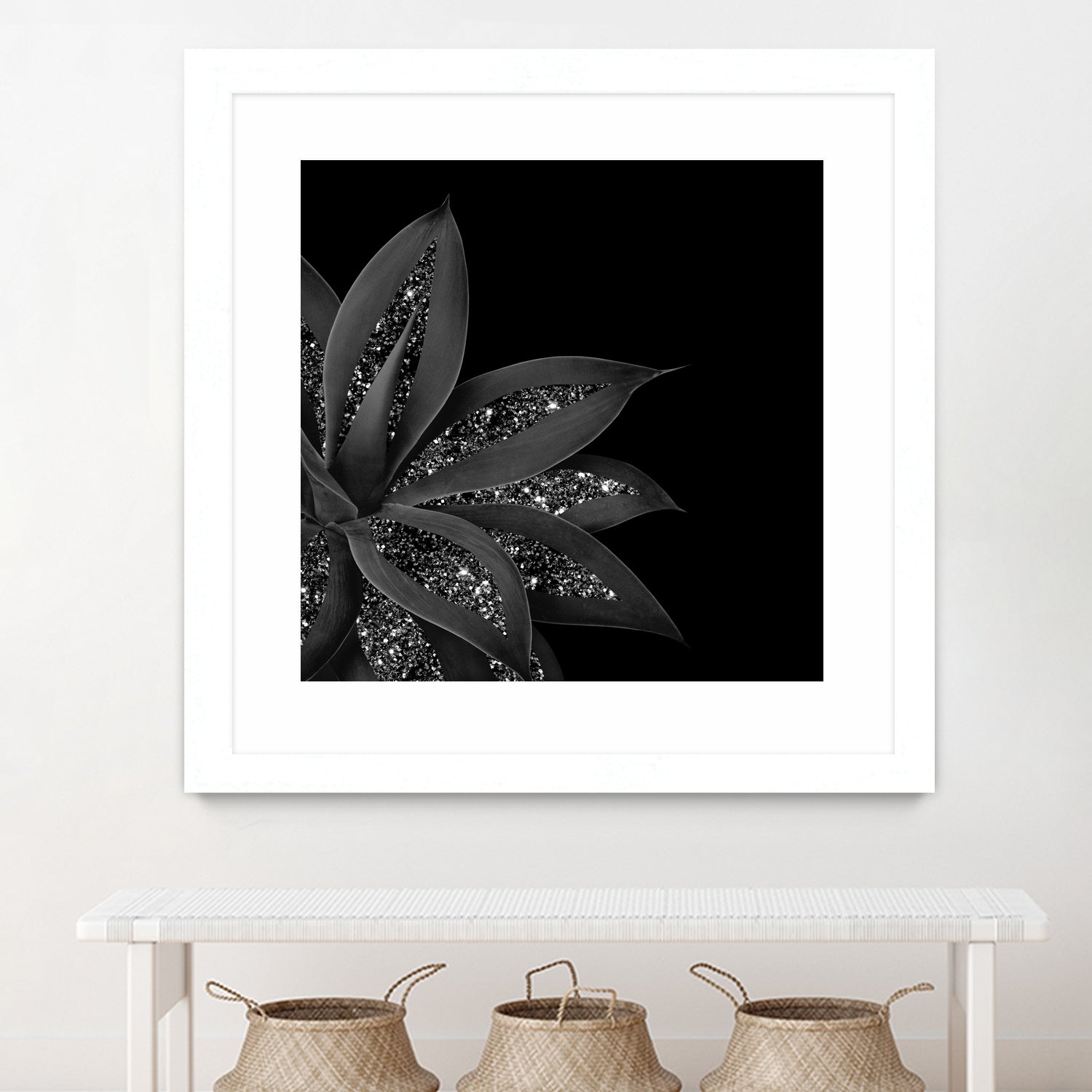 Agave Finesse Glitter Glam #7 #tropical #decor #art by Anita & Bella Jantz on GIANT ART - black photo illustration