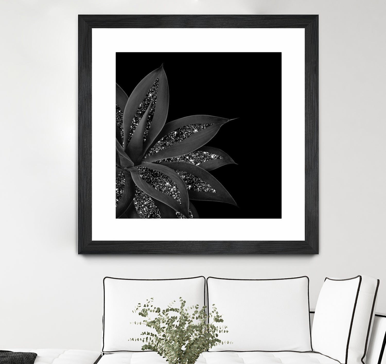 Agave Finesse Glitter Glam #7 #tropical #decor #art by Anita & Bella Jantz on GIANT ART - black photo illustration