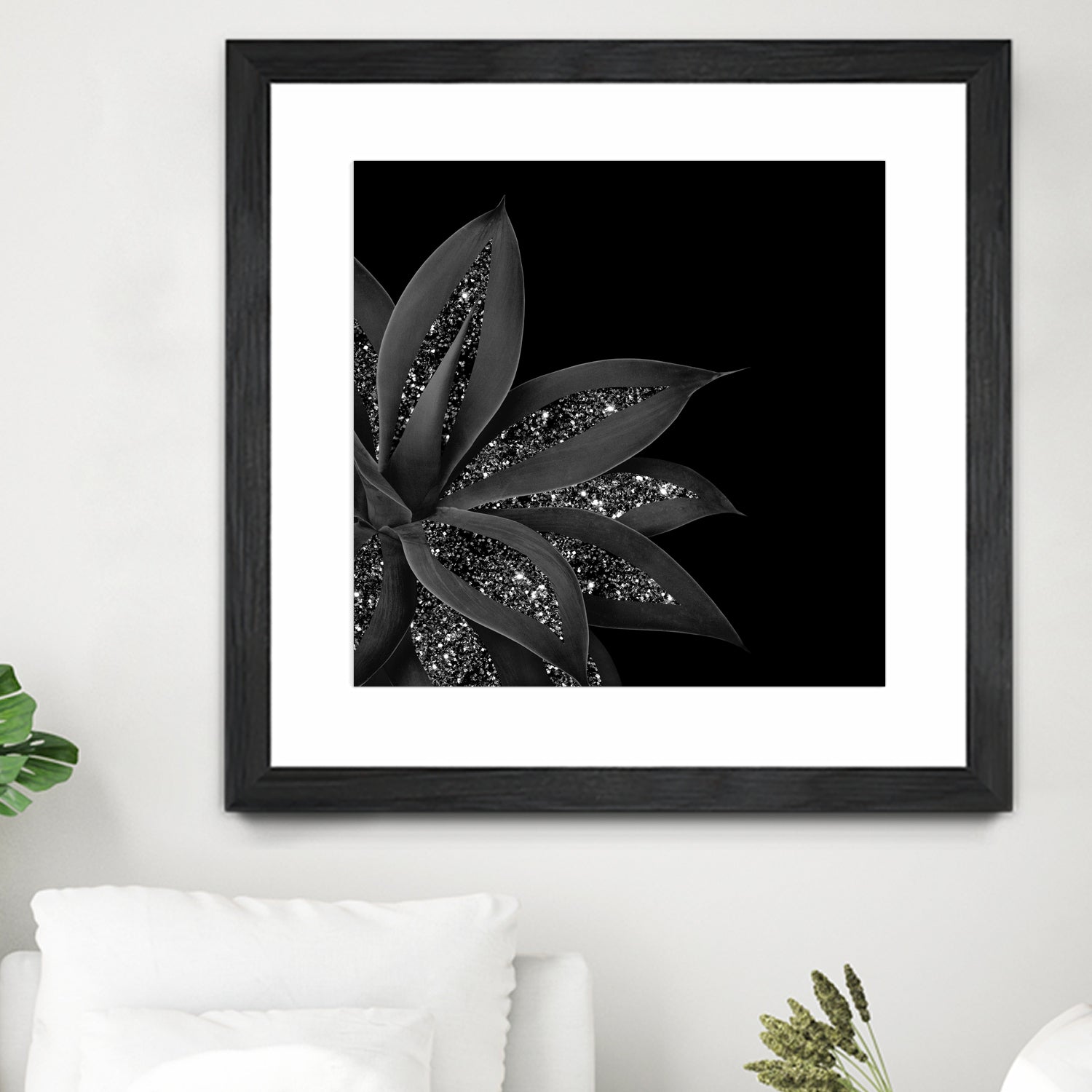 Agave Finesse Glitter Glam #7 #tropical #decor #art by Anita & Bella Jantz on GIANT ART - black photo illustration