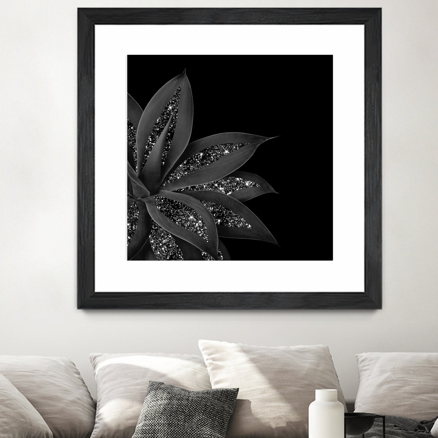 Agave Finesse Glitter Glam #7 #tropical #decor #art by Anita & Bella Jantz on GIANT ART - black photo illustration