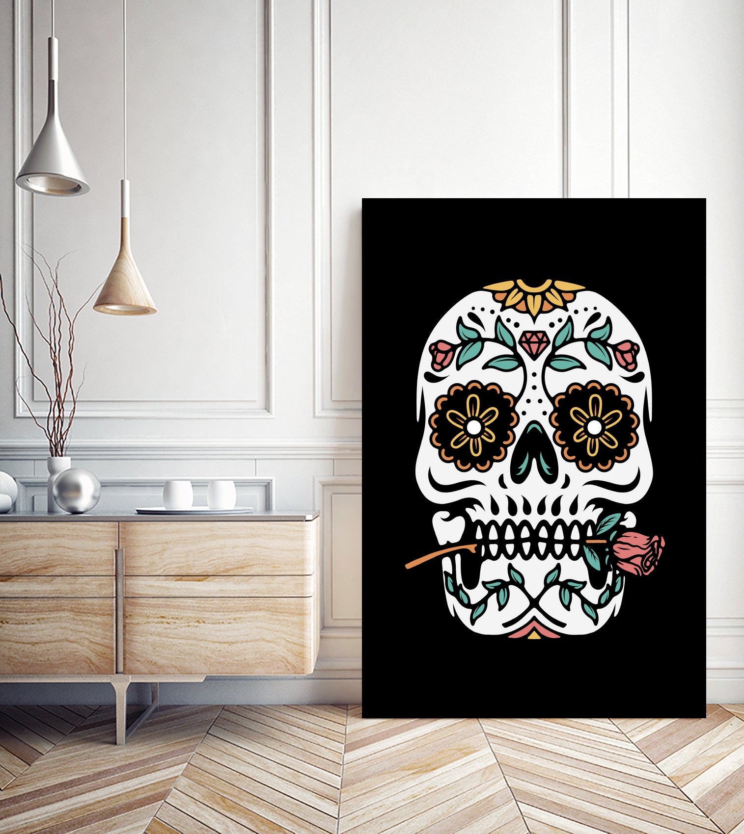 Mexican Skull by Afif Quilimo on GIANT ART - black digital drawing