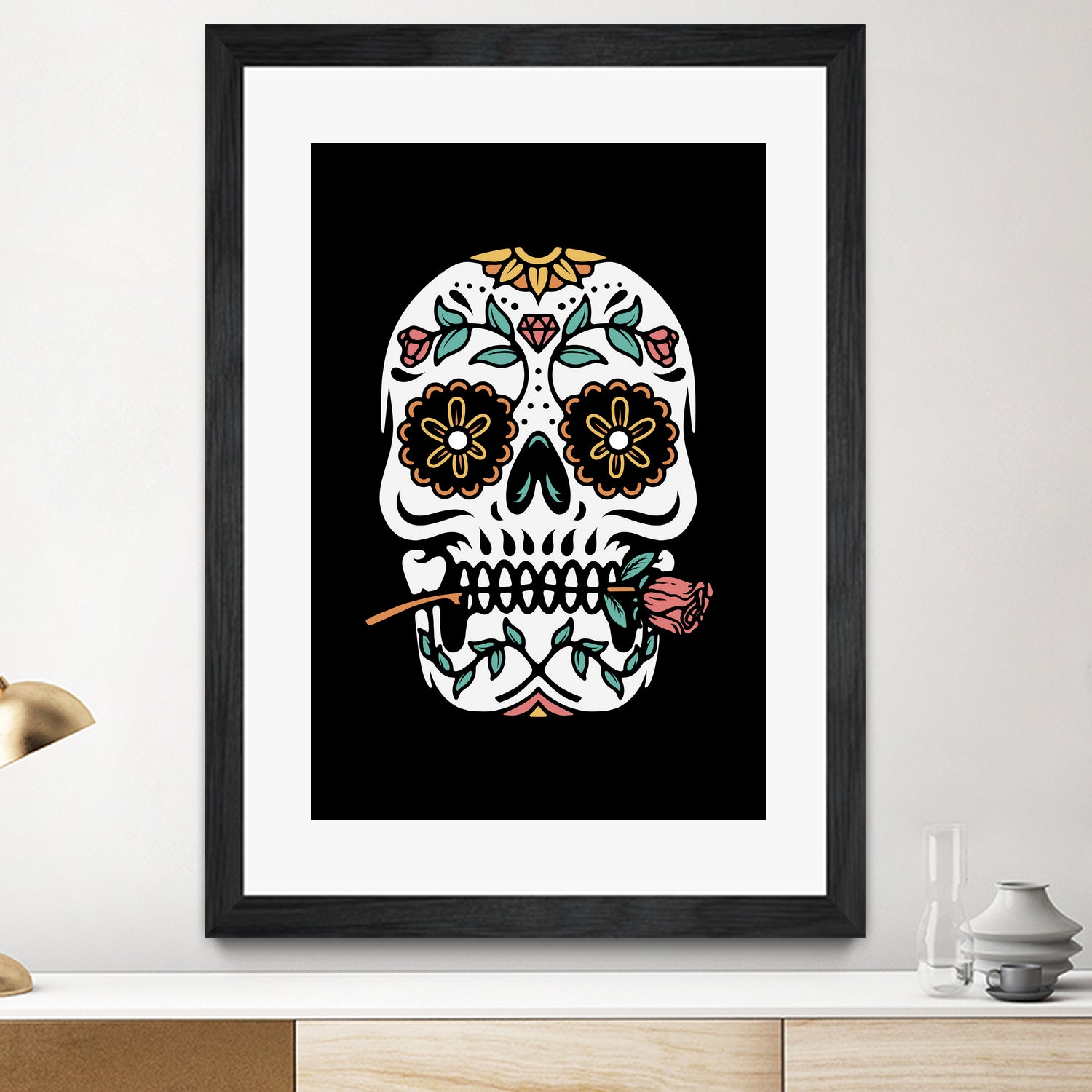 Mexican Skull by Afif Quilimo on GIANT ART - black digital drawing