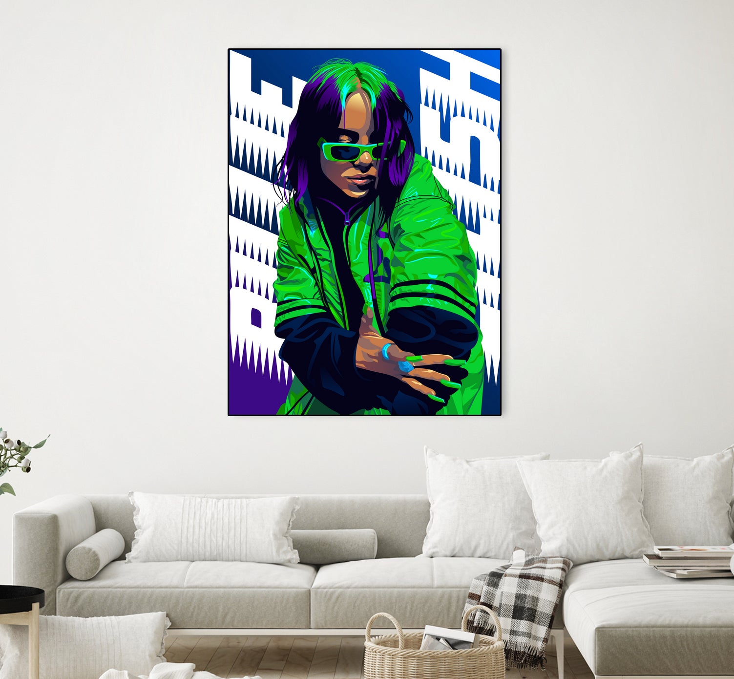 Billie Green Eilish by Laksana Ardie on GIANT ART - green digital painting