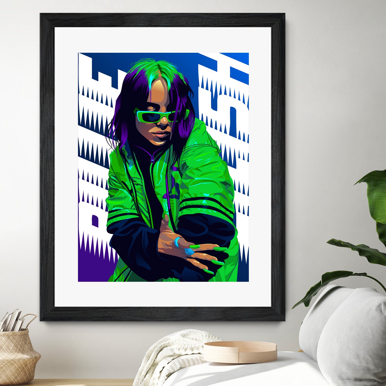 Billie Green Eilish by Laksana Ardie on GIANT ART - green digital painting