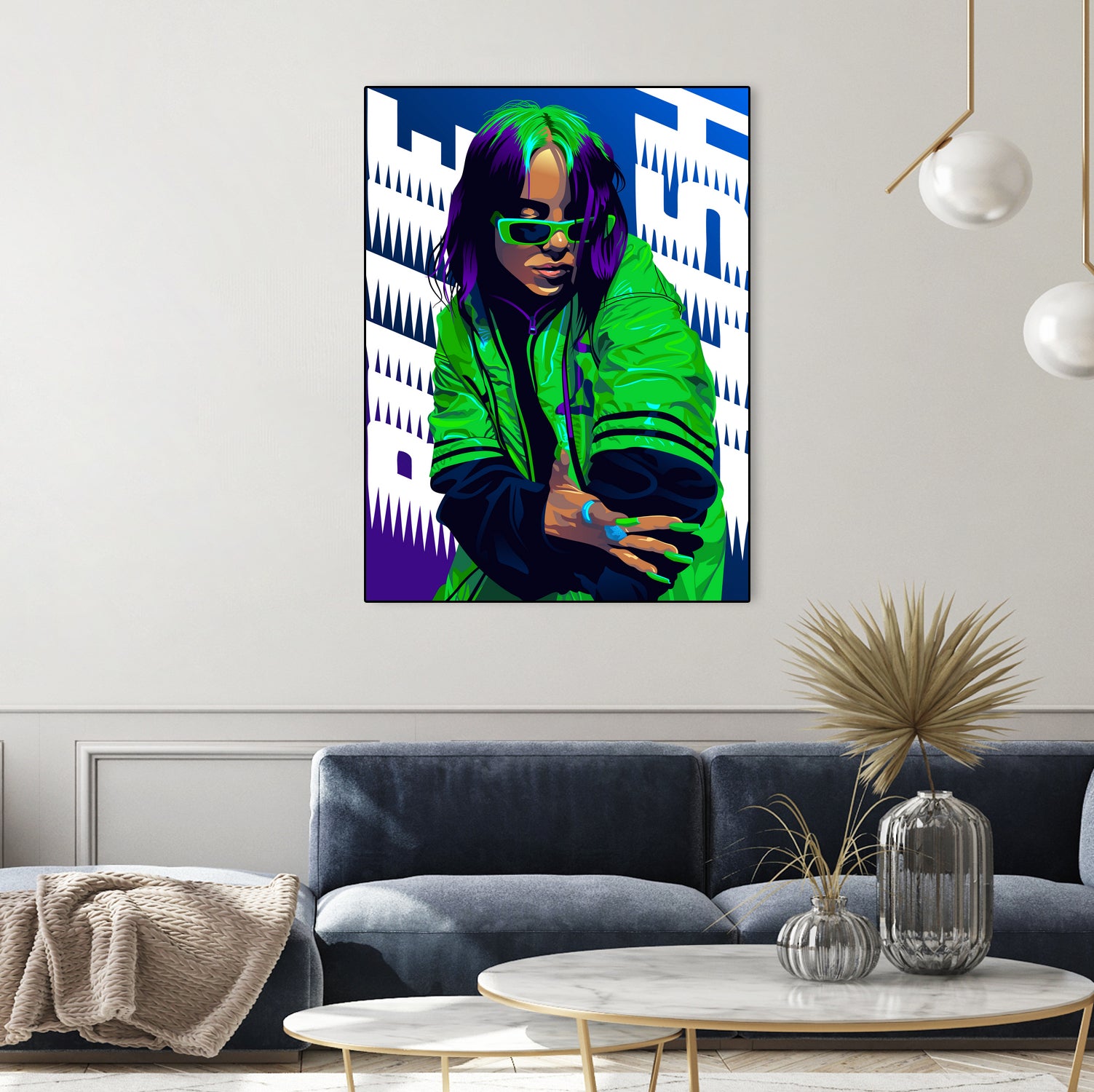 Billie Green Eilish by Laksana Ardie on GIANT ART - green digital painting