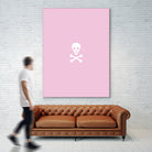 SKULL - LIGHT PINK & WHITE by Alexander Tonetti on GIANT ART - pink digital drawing