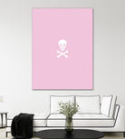 SKULL - LIGHT PINK & WHITE by Alexander Tonetti on GIANT ART - pink digital drawing