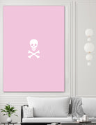 SKULL - LIGHT PINK & WHITE by Alexander Tonetti on GIANT ART - pink digital drawing