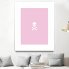 SKULL - LIGHT PINK & WHITE by Alexander Tonetti on GIANT ART - pink digital drawing