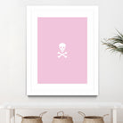 SKULL - LIGHT PINK & WHITE by Alexander Tonetti on GIANT ART - pink digital drawing