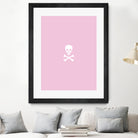 SKULL - LIGHT PINK & WHITE by Alexander Tonetti on GIANT ART - pink digital drawing