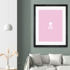 SKULL - LIGHT PINK & WHITE by Alexander Tonetti on GIANT ART - pink digital drawing