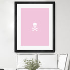 SKULL - LIGHT PINK & WHITE by Alexander Tonetti on GIANT ART - pink digital drawing