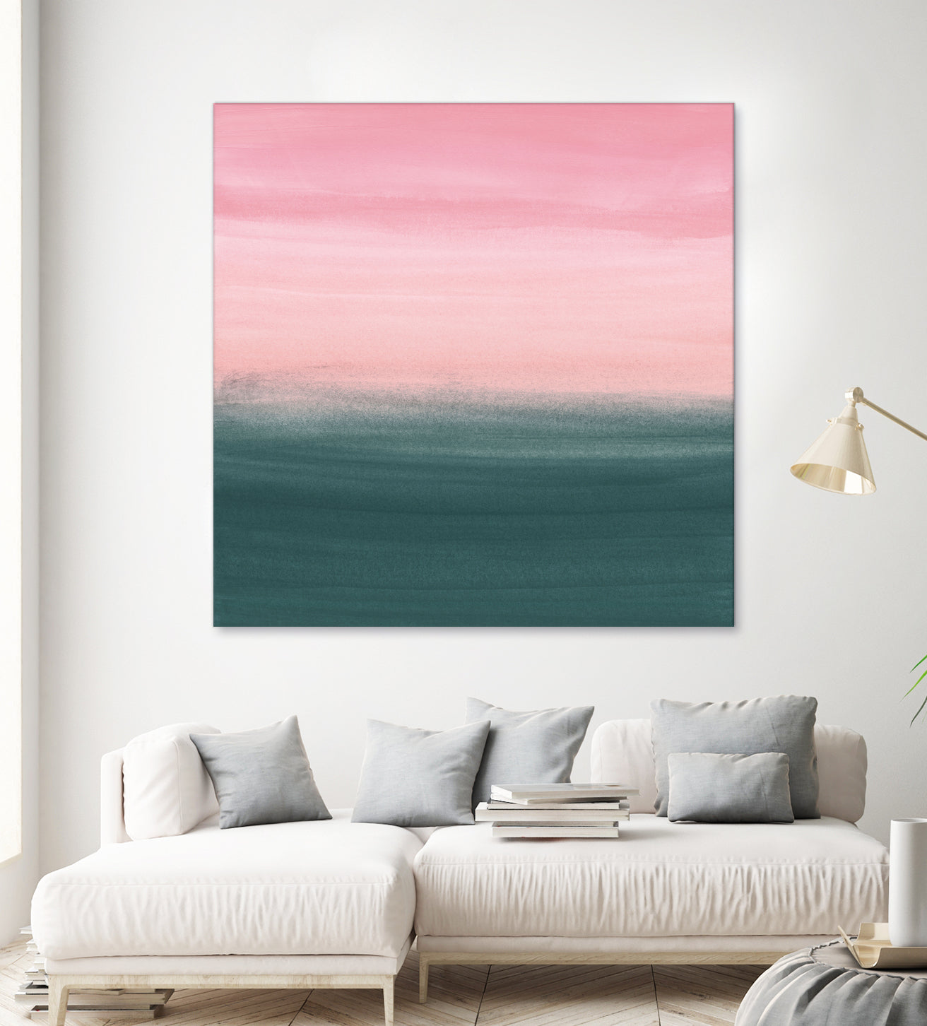 Touching Teal Pink Watercolor Abstract #1 #painting by Anita & Bella Jantz on GIANT ART - pink digital painting