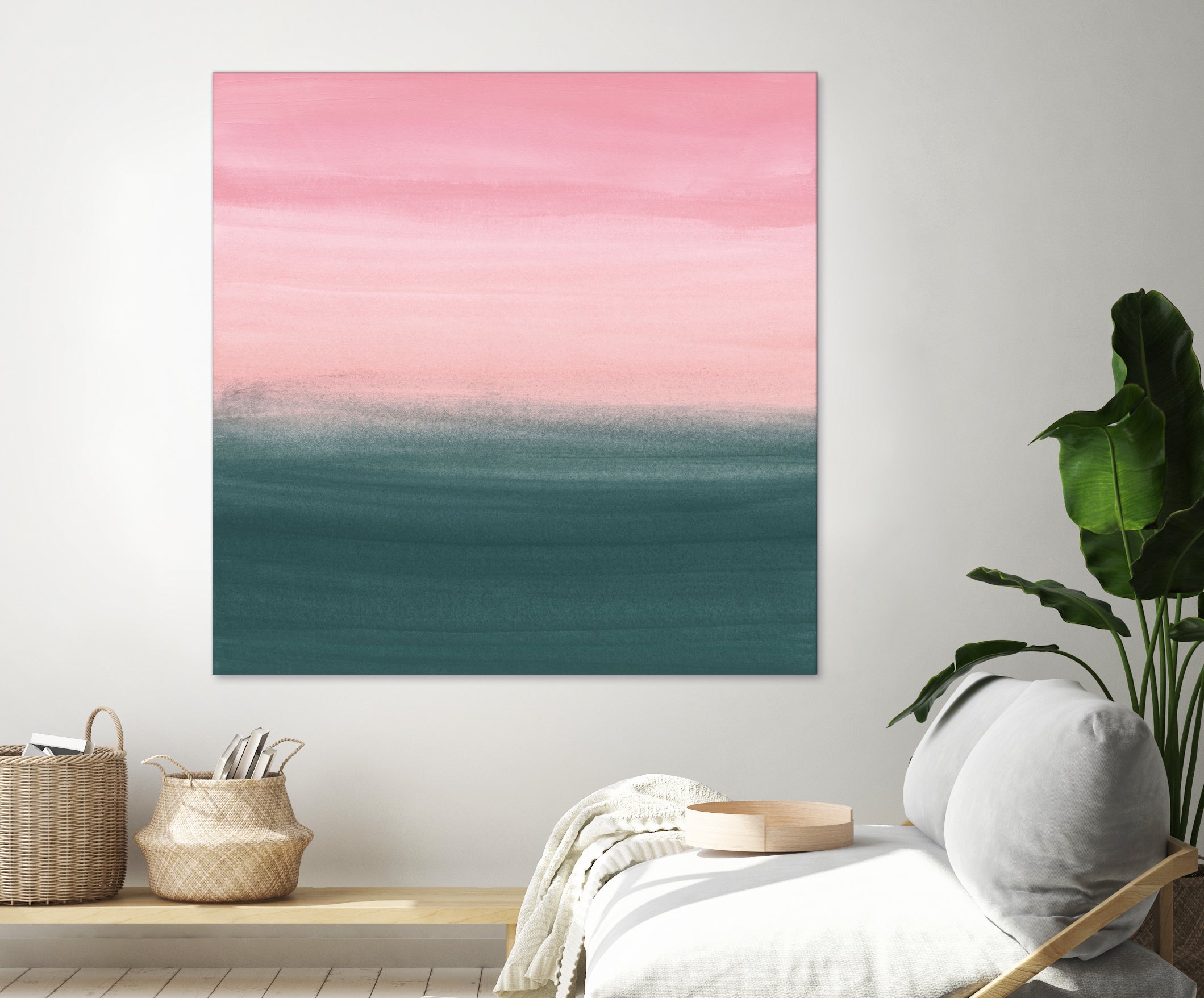 Touching Teal Pink Watercolor Abstract #1 #painting by Anita & Bella Jantz on GIANT ART - pink digital painting