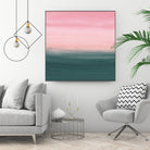 Touching Teal Pink Watercolor Abstract #1 #painting by Anita & Bella Jantz on GIANT ART - pink digital painting